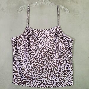 Victorias Secret Cami Tank Womens Purple Leopard Print Top Coquette Grunge Y2K